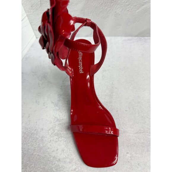 NIB Jeffrey Campbell Flower Power‎ Heels Red Patent Leather Ankle Strap Sz 40 - Picture 9 of 10